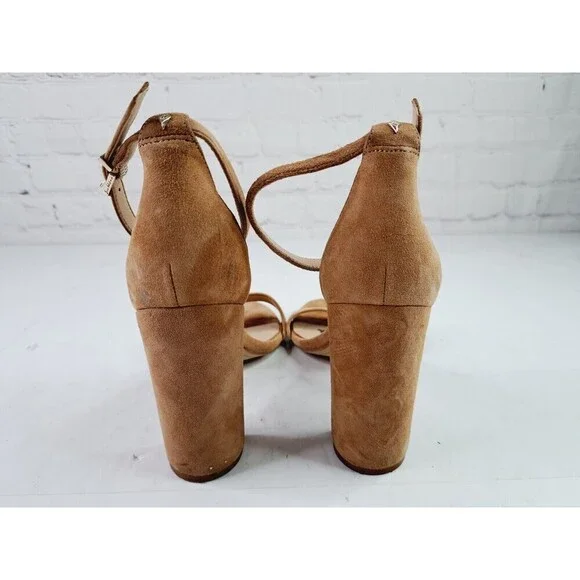 Sam Edelman Sandals Womens 8.5 M Yaro Heels Ankle Strappy Tan Leather - Picture 4 of 8